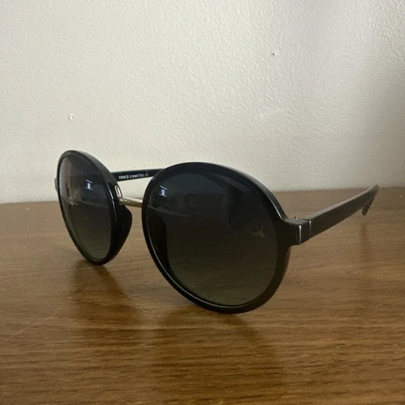 Vince Camuto Women's Round Sunglasses Black Frame Smoke Lenses UV Protection - Picture 2 of 8